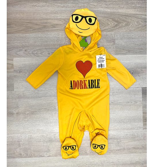 Baby Nerd Emoticon "Adorkable" Hooded Onesie - Picture 2 of 3